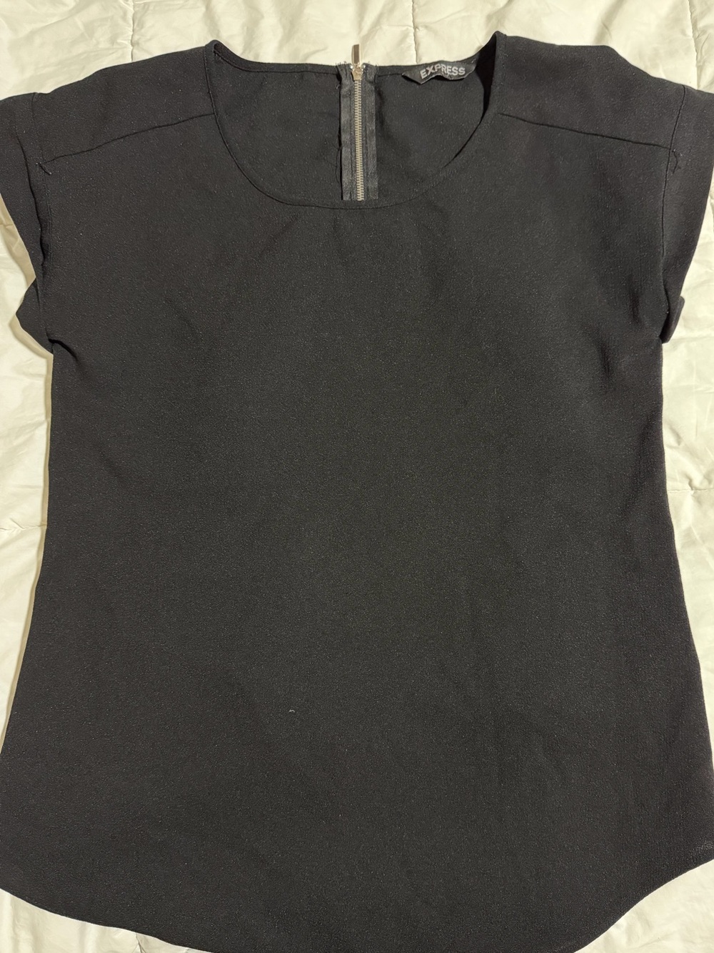 Express Black Short Sleeve Crewneck Top